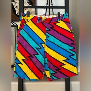 Men’s Loudmouth Captain Thunderbolt Golf Chino Shorts Size 34